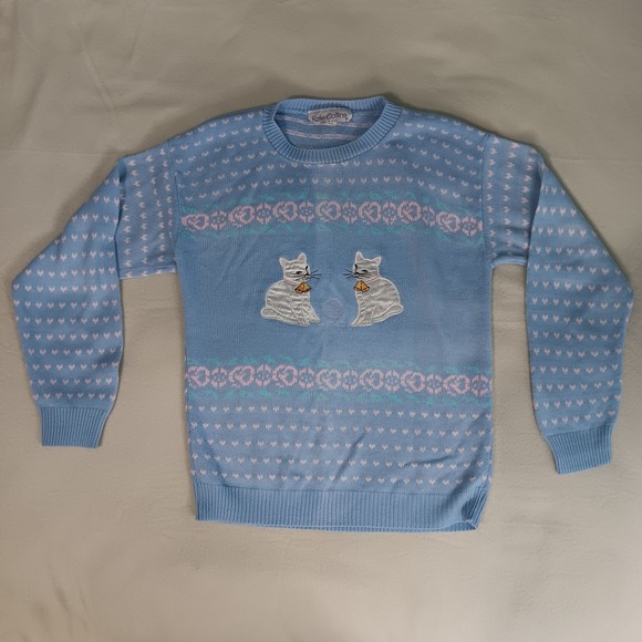 Sweaters - Kate Collins Women's Novelty Cat Grandma Grannycore Crandmacore Kidcore Sweater